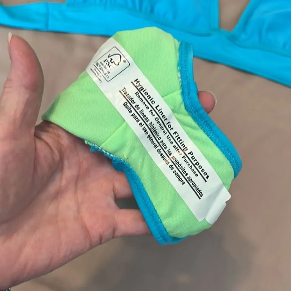Wonder nation old navy girls szL beautiful turquoise 2 piece bathing suit GUC